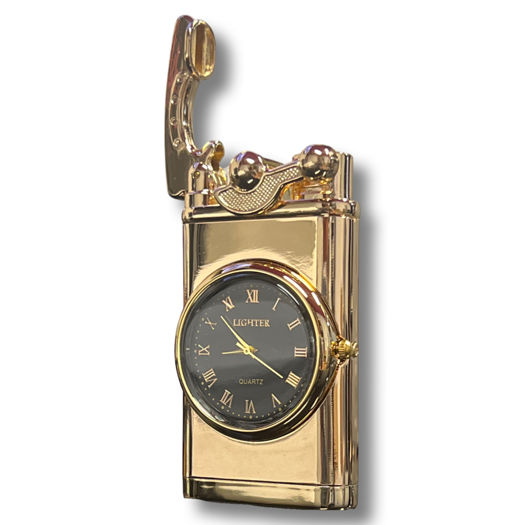 Sherlock Torch Lighter Single Flame Clock Ice Gold